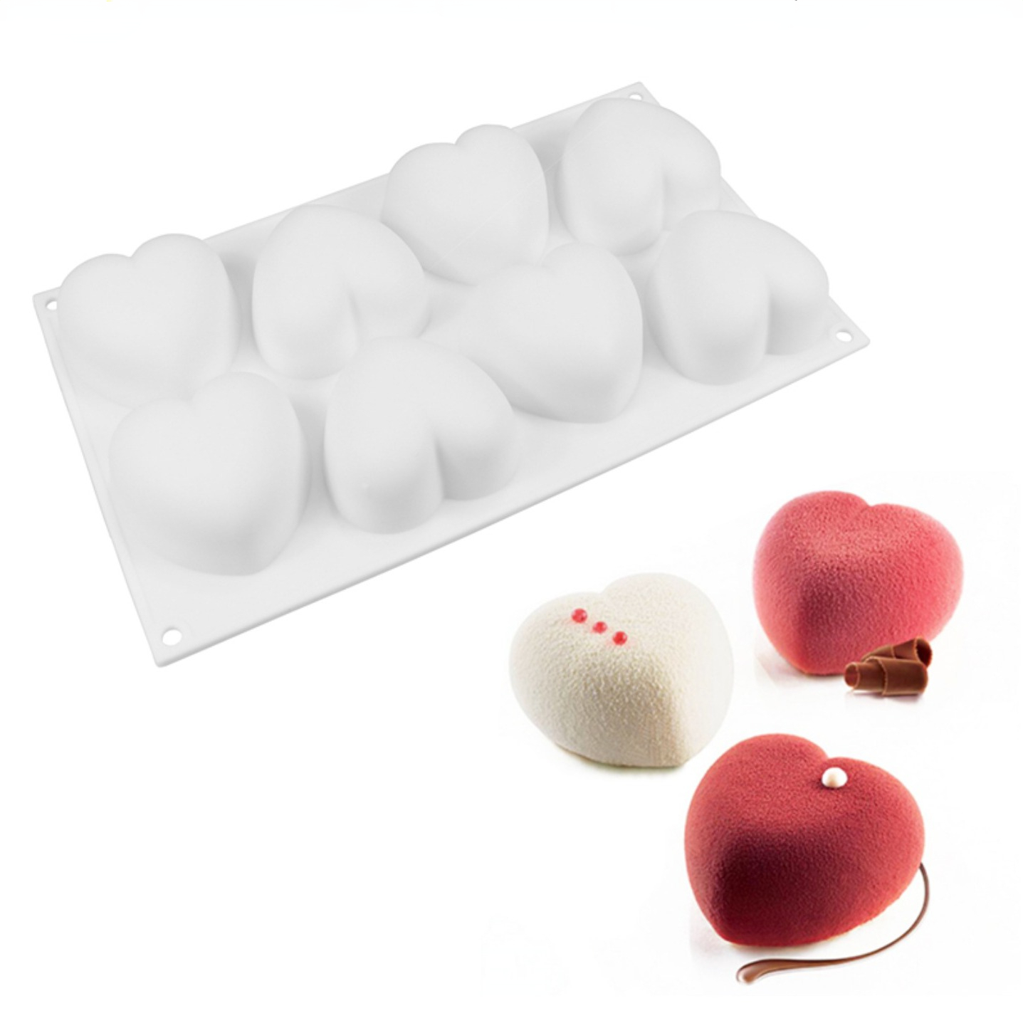 Candle Making Kits - Love Heart ซิลิโคนสบู่แม่พิมพ์เทียนทําด้วยมือชุด DIY ช็อกโกแลตน้ําแข็งสบู่พลาสเตอร์เรซิ่นเค้กตกแต่งเบเกอรี่เครื่องมือ