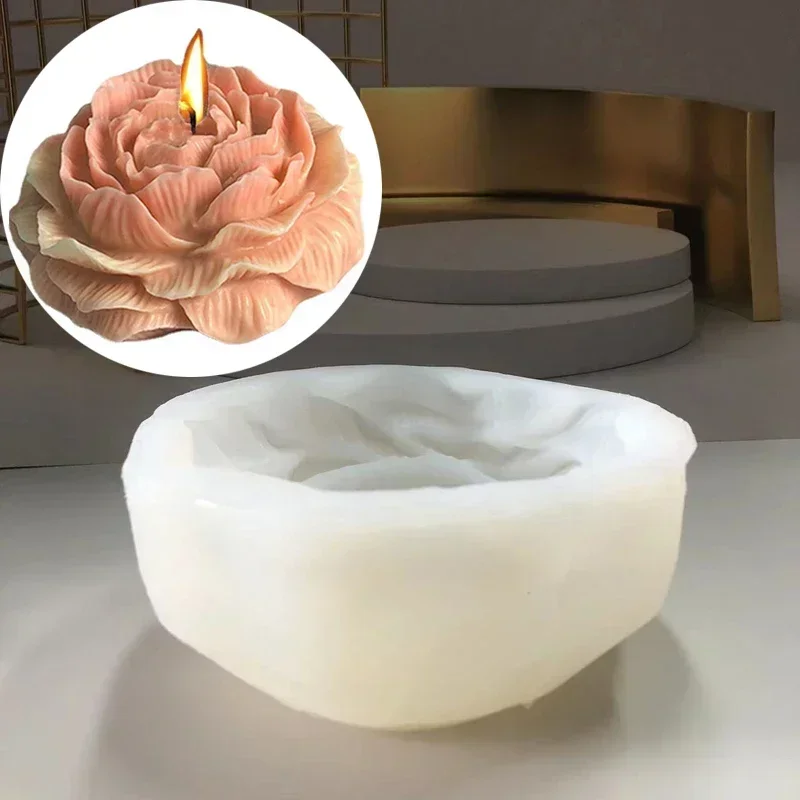 Candle Making Kits - แม่พิมพ์ซิลิโคนรูปดอกไม้ 3 มิติ ขนาดใหญ่พิเศษ สำหรับทำเทียน DIY