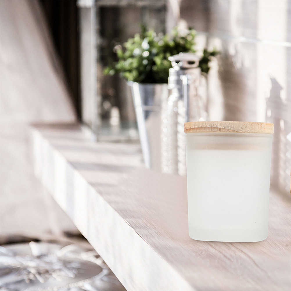 โหลแก้วหนาพร้อมฝาไม้สไตล์เรียบ - Candle Making Jars With Lids บทวิจารณ์และราคา