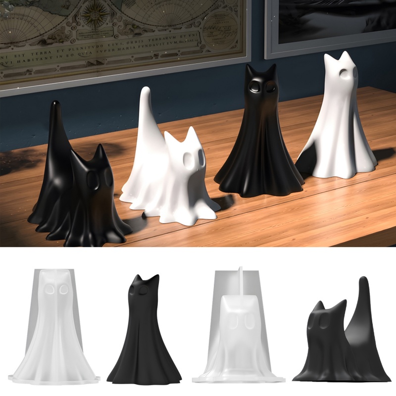 Ghost Cat ฮาโลวีนเดสก์ท็อปเครื - Candle Making Tutorial บทวิจารณ์และราคา